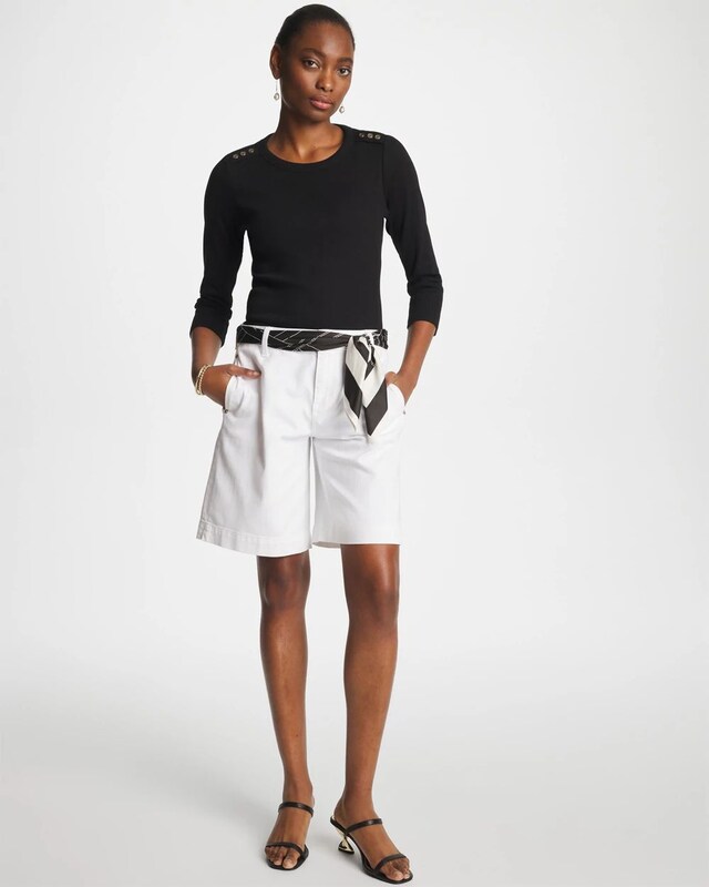 Denim Trouser Shorts - image 2